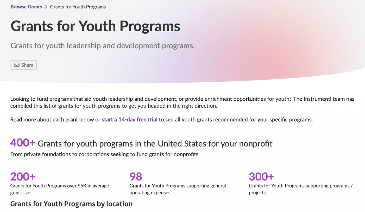 Examples of Funding Opportunity Announcements Instrumentl